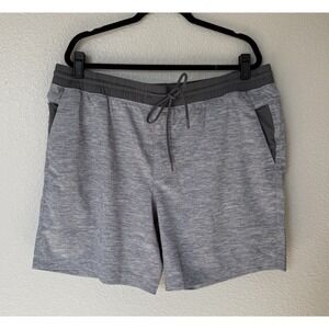 Lands End Men's Swim Trunks Board Shorts XL(40-42) Heather Gray Zippered Pockets
